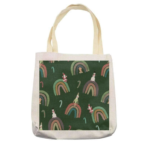Tote Bags, A Christmas Rainbow By Sarah Leeves 2 Tote Bags, A Christmas Rainbow By Sarah Leeves - Image 2