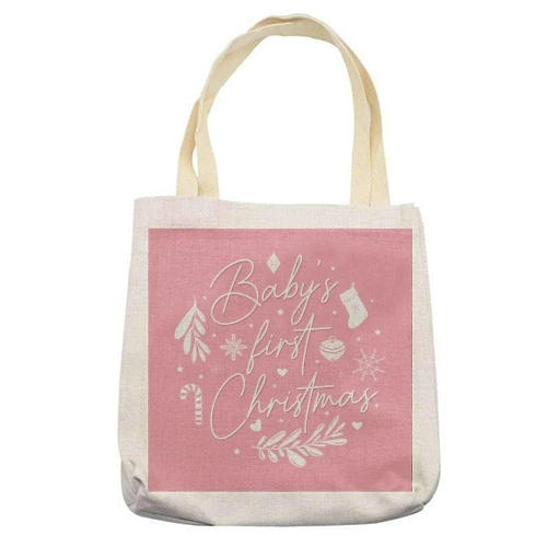 Tote Bags, Baby's First Christmas Bauble Print By The Girl Next Draw 2 Tote Bags, Baby's First Christmas Bauble Print By The Girl Next Draw - Image 2