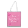 Tote Bags, Barbie Inspired Pink Christmas Wishes Typography Quote By Lisa Wardle
