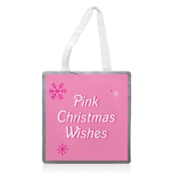 Tote Bags, Barbie Inspired Pink Christmas Wishes Typography Quote By Lisa Wardle