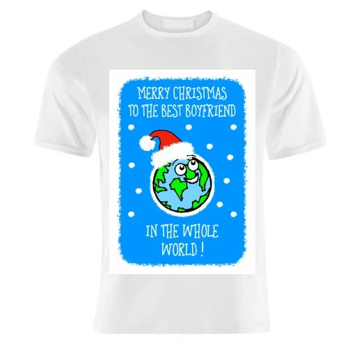 T-shirts, Best Boyfriend Christmas Greeting By Adam Regester 1 T-shirts, Best Boyfriend Christmas Greeting By Adam Regester