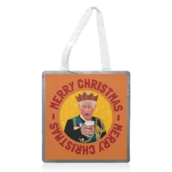 Tote Bags, Bold Festive King Charles Christmas Giftware Illustration By AbiGoLucky
