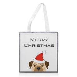 Tote Bags, Border Terrier Christmas Greeting By Adam Regester