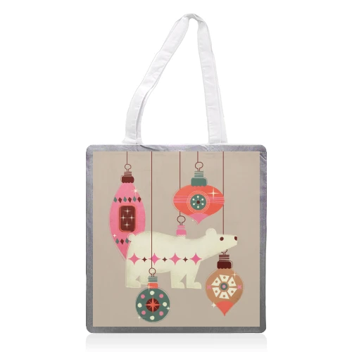 Tote Bags, Christmas Baubles With A Polar Bear By Ania Wieclaw 1 Tote Bags, Christmas Baubles With A Polar Bear By Ania Wieclaw