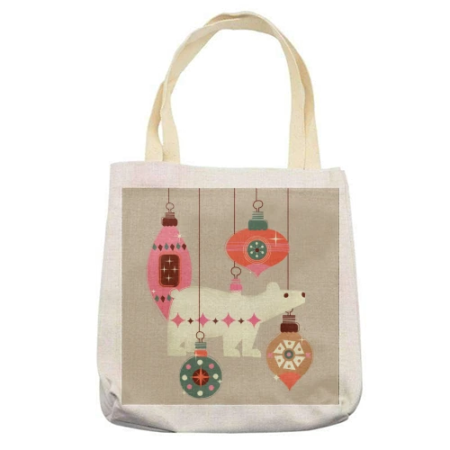 Tote Bags, Christmas Baubles With A Polar Bear By Ania Wieclaw 2 Tote Bags, Christmas Baubles With A Polar Bear By Ania Wieclaw - Image 2