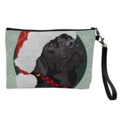 Cosmetic Bag, Christmas Black Labrador Print By The Girl Next Draw
