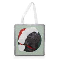 Tote Bags, Christmas Black Labrador Print By The Girl Next Draw