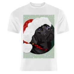 T-shirts, Christmas Black Labrador Print By The Girl Next Draw