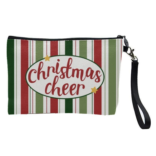 Cosmetic Bag, Christmas Cheer Pattern By The Girl Next Draw 1 Cosmetic Bag, Christmas Cheer Pattern By The Girl Next Draw