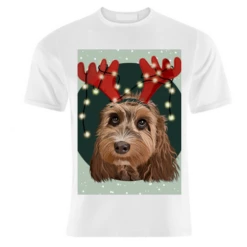 T-shirts, Christmas Cockapoo Print By The Girl Next Draw