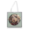Tote Bags, Christmas Dachshund Print By The Girl Next Draw