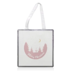 Tote Bags, Christmas Forest Scene (white) By Cheryl Boland