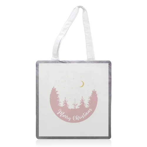 Tote Bags, Christmas Forest Scene (white) By Cheryl Boland 1 Tote Bags, Christmas Forest Scene (white) By Cheryl Boland