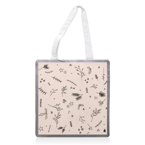 Tote Bags, Christmas In Nature (Colourless) By Pink And Pip 1 Tote Bags, Christmas In Nature (Colourless) By Pink And Pip