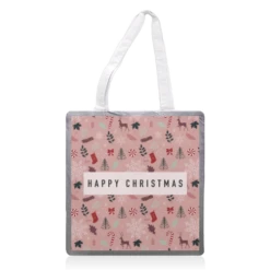 Tote Bags, Christmas Pattern In Pink By The Girl Next Draw