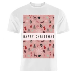 T-shirts, Christmas Pattern In Pink By The Girl Next Draw