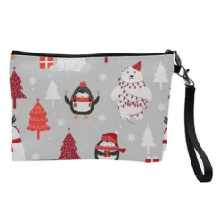 Cosmetic Bag, Christmas Penguins And Polar Bears By Haris Kavalla