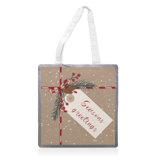 Tote Bags, Christmas Present Illustration By The Girl Next Draw 1 Tote Bags, Christmas Present Illustration By The Girl Next Draw