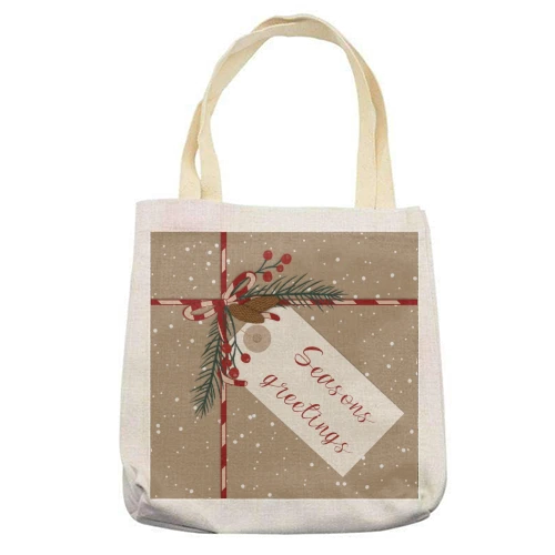 Tote Bags, Christmas Present Illustration By The Girl Next Draw 2 Tote Bags, Christmas Present Illustration By The Girl Next Draw - Image 2