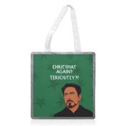 Tote Bags, Christmas: Robert Downey Jr Meme By Giddy Kipper