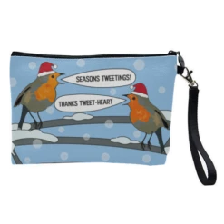 Cosmetic Bag, Christmas Robin Seasons Tweetings Collection By Catherine Critchley.