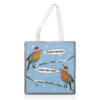 Tote Bags, Christmas Robin Seasons Tweetings Collection By Catherine Critchley.