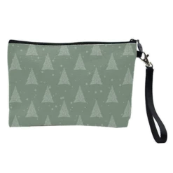 Cosmetic Bag, Christmas Tree Pattern In Green By The Girl Next Draw