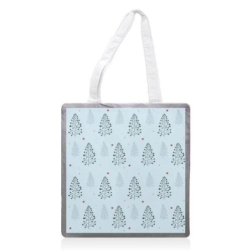 Tote Bags, Christmas Tree Pattern Print By The Girl Next Draw 1 Tote Bags, Christmas Tree Pattern Print By The Girl Next Draw