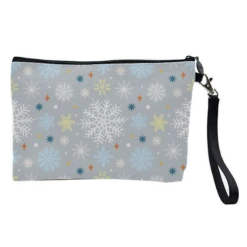 Cosmetic Bag, Christmas Winter Snowflake Pattern By The Girl Next Draw