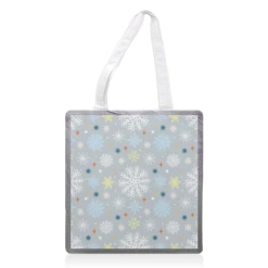 Tote Bags, Christmas Winter Snowflake Pattern By The Girl Next Draw