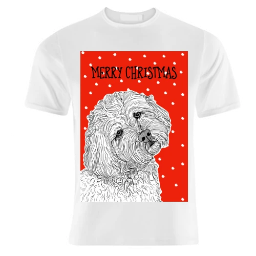 T-shirts, Cockapoo Christmas Greeting By Adam Regester 1 T-shirts, Cockapoo Christmas Greeting By Adam Regester