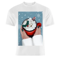 T-shirts, Cosy Christmas Fall Hot Chocolate Print By The Girl Next Draw