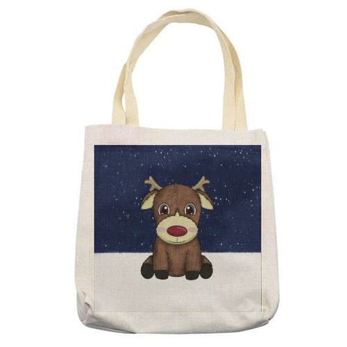Tote Bags, Cute Reindeer Christmas By Charlotte Rowlands 2 Tote Bags, Cute Reindeer Christmas By Charlotte Rowlands - Image 2