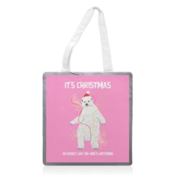 Tote Bags, Dancing Polar Bear Christmas Greeting By Adam Regester