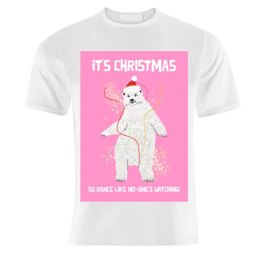 T-shirts, Dancing Polar Bear Christmas Greeting By Adam Regester 1 T-shirts, Dancing Polar Bear Christmas Greeting By Adam Regester