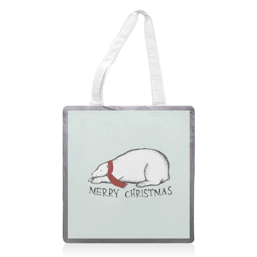 Tote Bags, Dreaming Christmas Polar Bear By Yazmin Brooks 1 Tote Bags, Dreaming Christmas Polar Bear By Yazmin Brooks