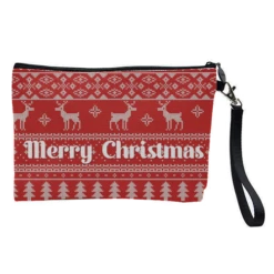Cosmetic Bag, Fairisle Merry Christmas Print By The Girl Next Draw