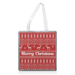 Tote Bags, Fairisle Merry Christmas Print By The Girl Next Draw