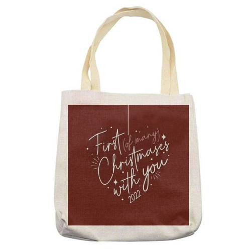 Tote Bags, First Christmas With You Heart Print By The Girl Next Draw 2 Tote Bags, First Christmas With You Heart Print By The Girl Next Draw - Image 2