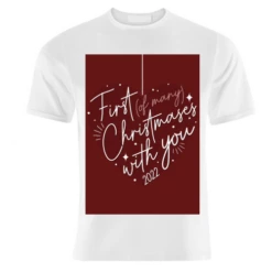 T-shirts, First Christmas With You Heart Print By The Girl Next Draw