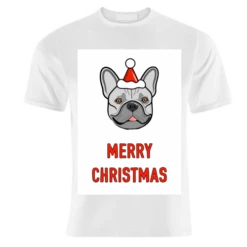 T-shirts, French Bulldog Portrait Christmas Greeting By Adam Regester