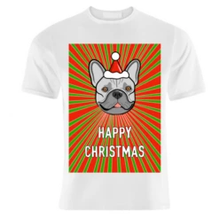 T-shirts, Frenchie Dog Happy Christmas By Adam Regester