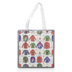 Tote Bags, Garish Christmas Jumpers By Sarah Leeves