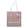 Tote Bags, Hanging Christmas Baubles Print In Pink By The Girl Next Draw