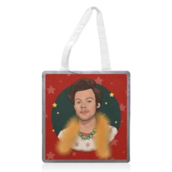Tote Bags, Harry Christmas Star And Tinsel Print By The Girl Next Draw