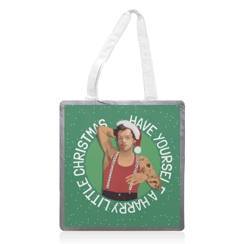 Tote Bags, Have Yourself A Harry Little Christmas By AbiGoLucky 1 Tote Bags, Have Yourself A Harry Little Christmas By AbiGoLucky