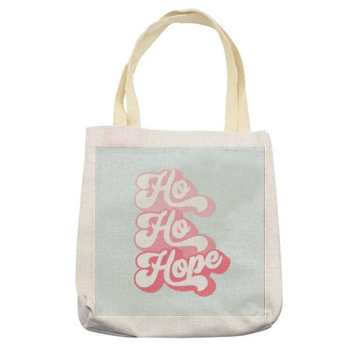 Tote Bags, Ho Ho Hope #positivevibes #Pink #Christmas By Dominique Vari 2 Tote Bags, Ho Ho Hope #positivevibes #Pink #Christmas By Dominique Vari - Image 2