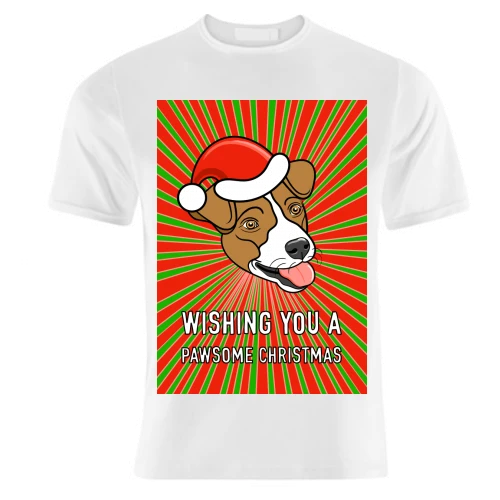 T-shirts, Jack Russell Pawsome Christmas Wishes By Adam Regester 1 T-shirts, Jack Russell Pawsome Christmas Wishes By Adam Regester