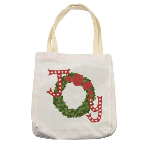 Tote Bags, Joy - Christmas Wreath By The Pattern Parade 2 Tote Bags, Joy - Christmas Wreath By The Pattern Parade - Image 2