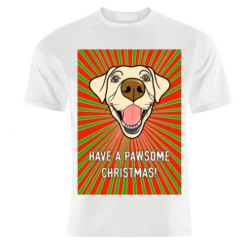 T-shirts, Labrador Pawsome Christmas By Adam Regester